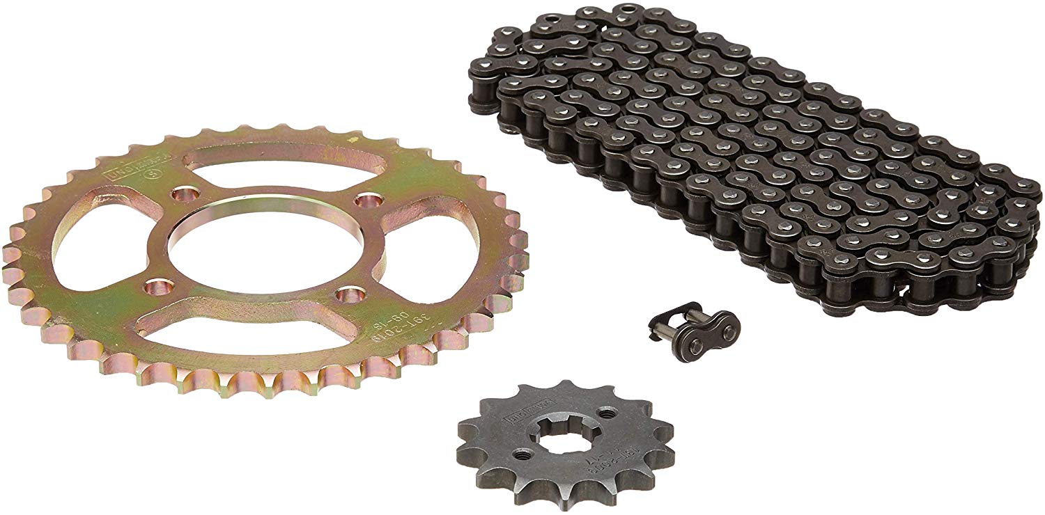 Uno Minda CH-2019 Quadra Rivet Chain & Alloy Steel Hardened Sprockets Chain & Sprocket Kit - R428H SIZE-110L / 13T / 39T(4H) For TVS Fiero 